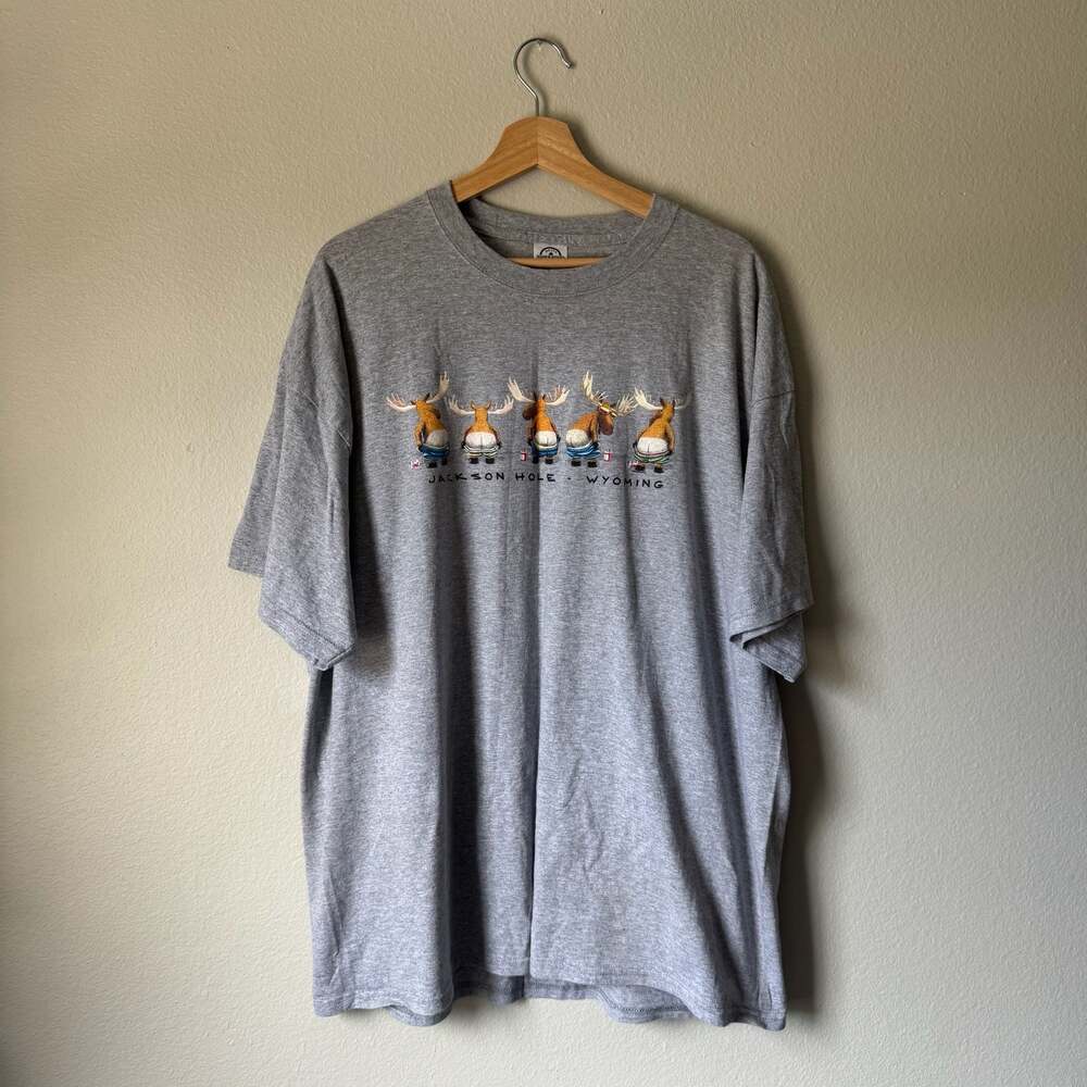 Vintage 2003 Jackson Hole Wyoming Moose Butt Funny T Shirt 2XL